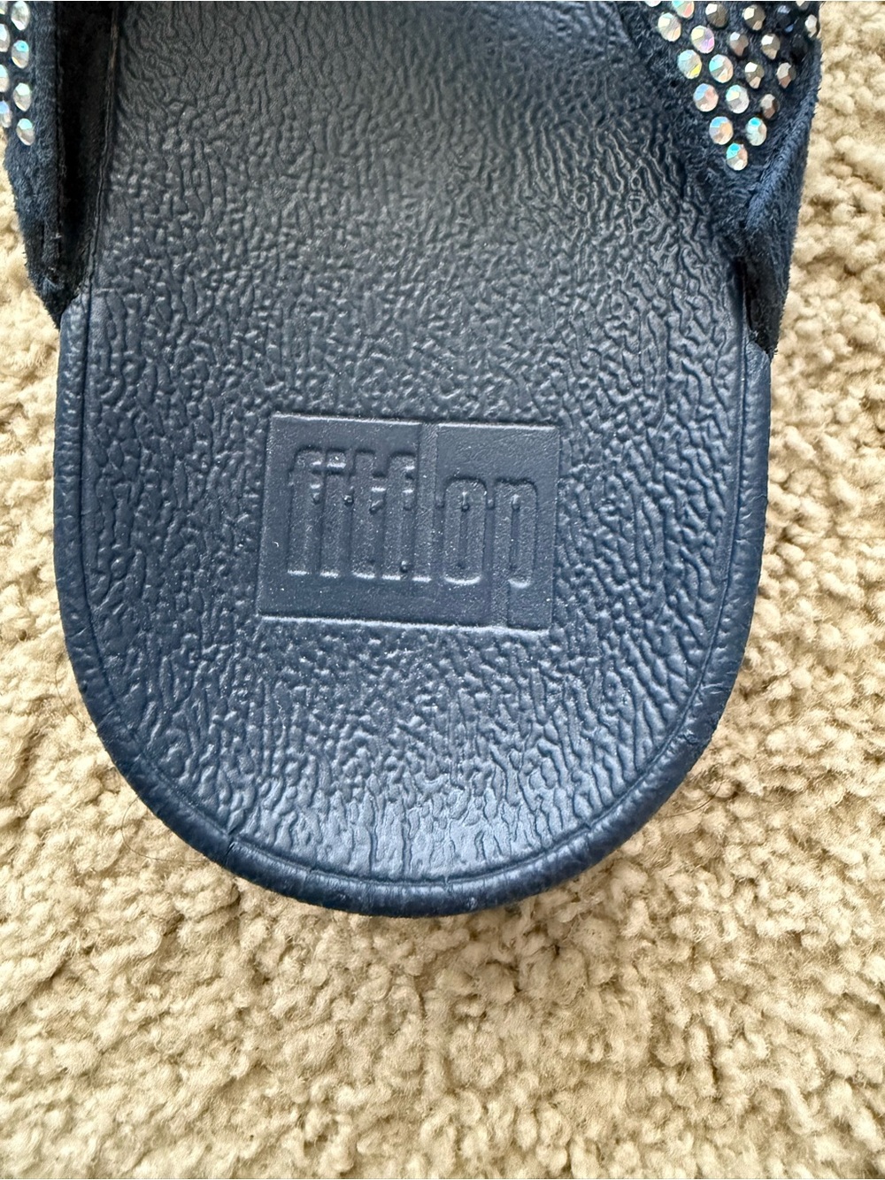 FitFlop Navy Blue Rhinestone Orthodic Sandals - Picture 7 of 8